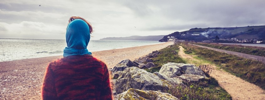 woman looking out to sea