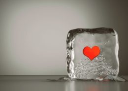 Heart in an ice cube